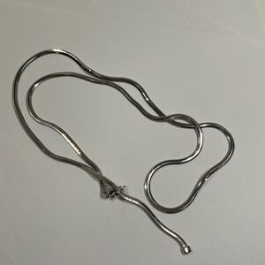 Milor Italy 925 Sterling Silver Adjustable Snake Chain Necklace 27.5" Slider
